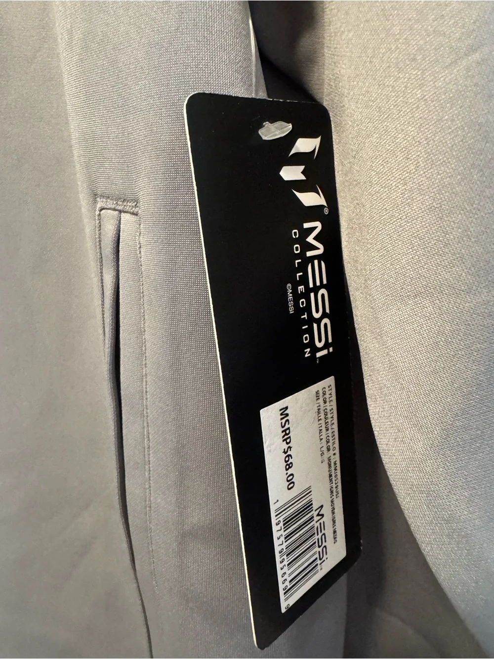 Messi Men's Gray Full-Zip Sweater